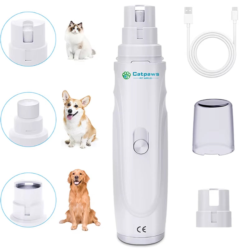Electric Dog Claw Grinder USB Rechargeable Electric Dog Nail Trimmer Quiet Electric Pet Cat Paws Nail Grooming Trimmer Tools