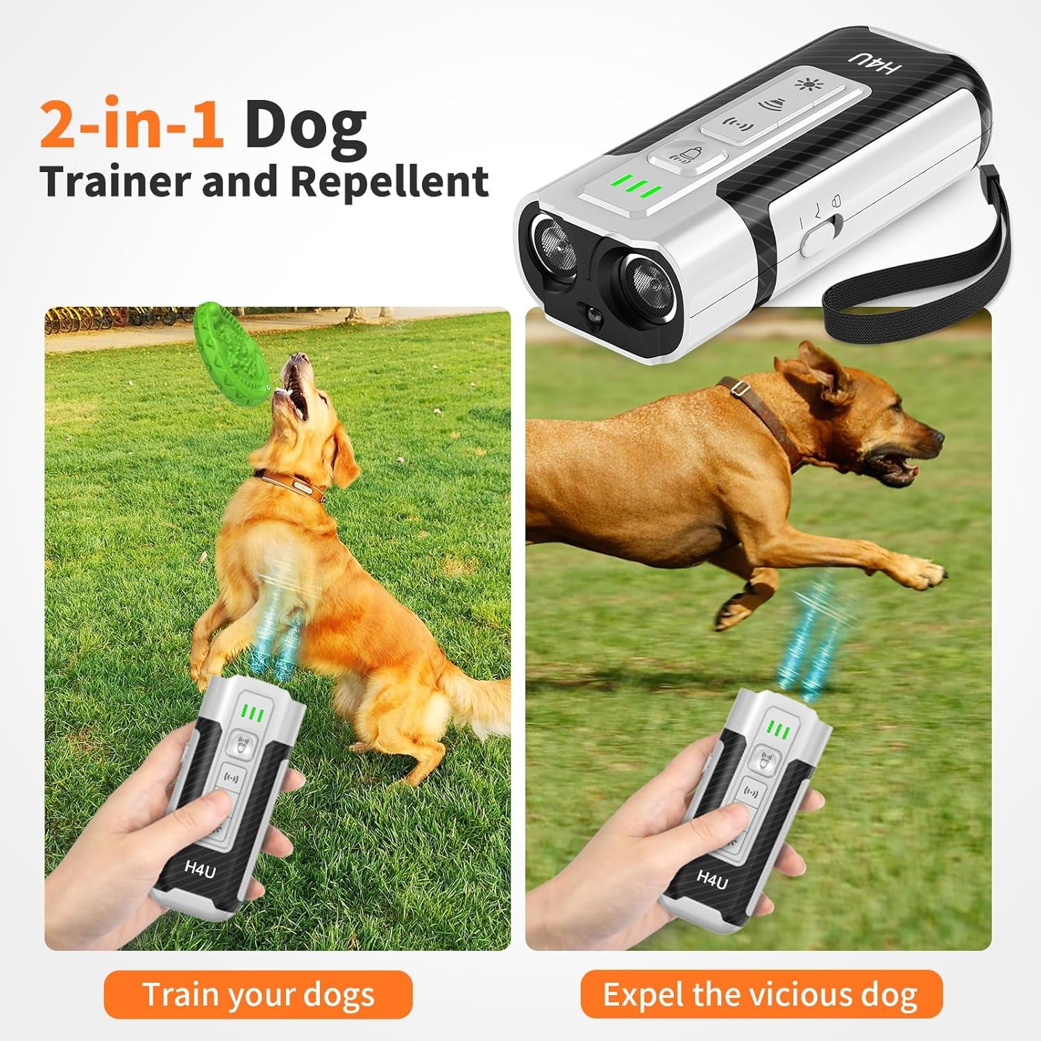 anti Barking Device for Dogs - Ultrasonic Dog Barking Stopper - Safe & Effective Dog Training & Behavior Aids - 3 Adjustable Modes, Rechargeable & Portable Dog Bark Deterrent for Indoor & Outdoor