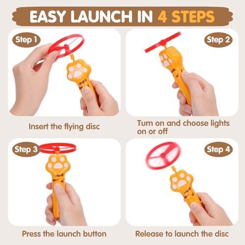 Unleash the Fun! 🎉 Rechargeable Cat Fetch Toy with 6 Flying Discs - Perfect for Indoor & Outdoor Play! 🐾✨